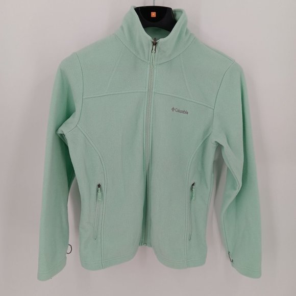 COLUMBIA JACKET WOMEN MEDIUM GREEN FLEECE FULL ZIP LONG SLEEVE SWEATSHIRT OUTDOO - Picture 13 of 15